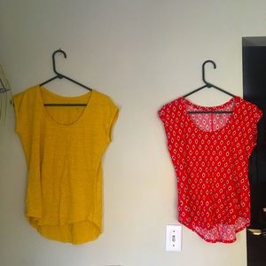 Set of 2 Loft linen scoop neck tees